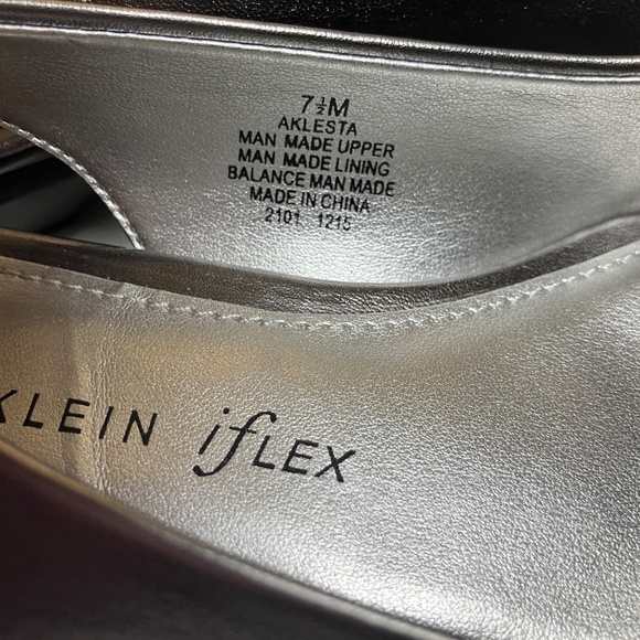 Woman’s Anne Klein iflex slip-on low-heeled Aklesta Sandal. 71/2 Med Pewter New - Picture 7 of 7